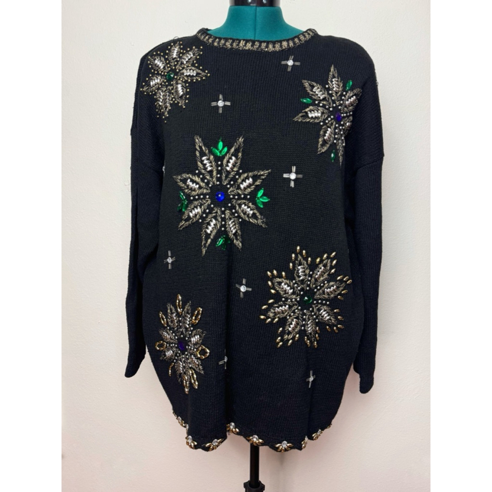 Vintage Maggie Lawrence Women’s Holiday Christmas Sweater 22/24 Snowflake Ugly